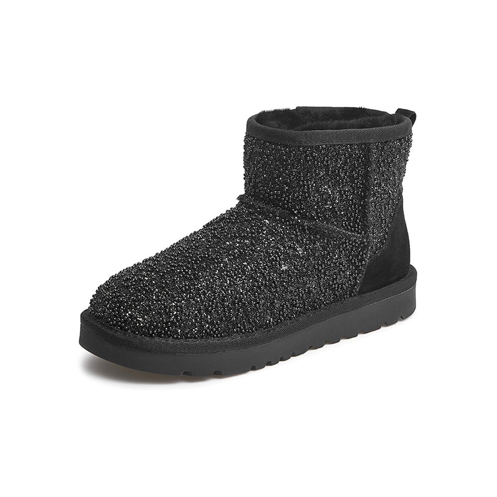 Tata/他她2021冬商场同款时尚拼接休闲舒适雪地靴新款WDX04DD1