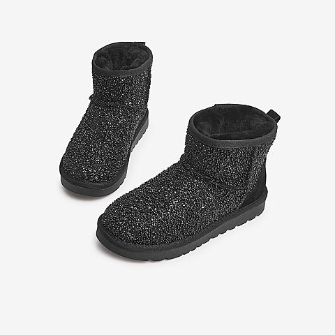 Tata/他她2021冬商场同款时尚拼接休闲舒适雪地靴新款WDX04DD1