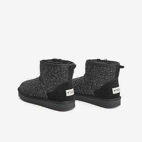 Tata/他她2021冬商场同款时尚拼接休闲舒适雪地靴新款WDX04DD1