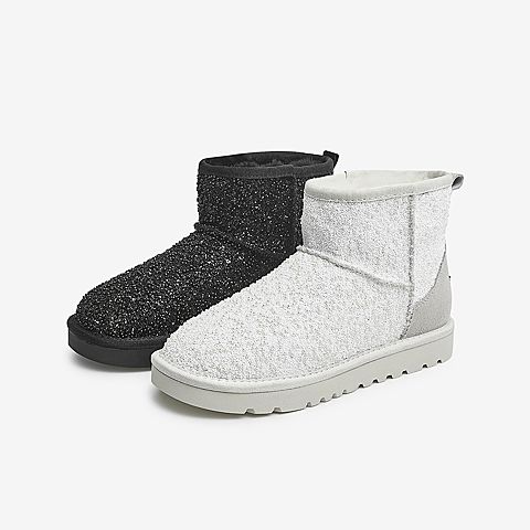 Tata/他她2021冬商场同款时尚拼接休闲舒适雪地靴新款WDX04DD1