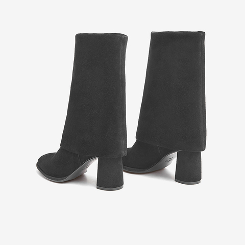 Tata/他她2021冬时尚高跟时装靴百搭通勤尖头女靴新款6HM01DS1