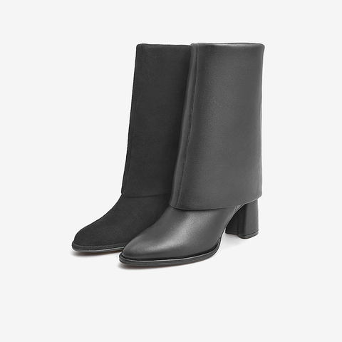 Tata/他她2021冬时尚高跟时装靴百搭通勤尖头女靴新款6HM01DS1