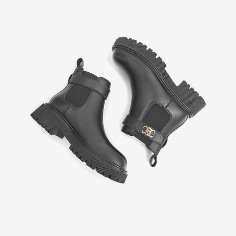 Tata/他她2021冬商场同款时尚百搭女短靴休闲切尔西靴新款YIF01DD1