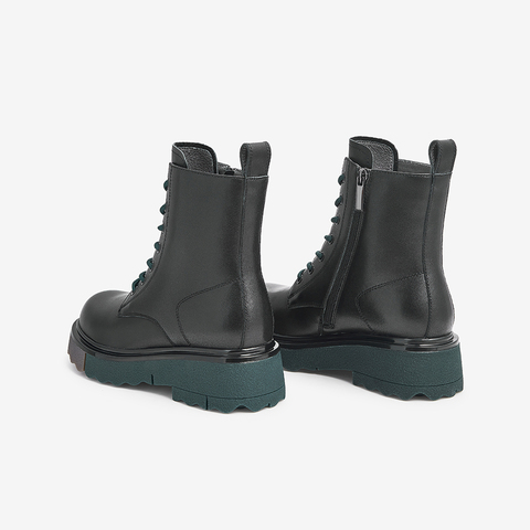 Tata/他她2021冬商场同款时尚方跟马丁靴休闲女靴新款WFD01DZ1