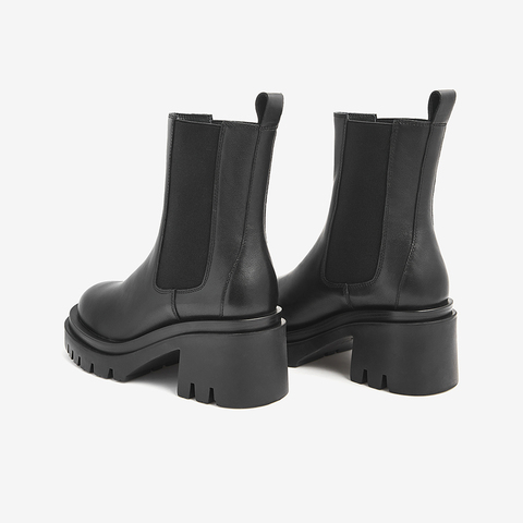 Tata/他她2021冬方跟甜酷纯色切尔西靴新款女靴GGT01DD1