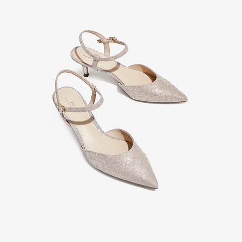 Tata/他她2022夏商场同款时尚压花尖头细跟后空凉鞋新款7RX13BH2