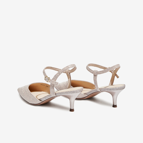 Tata/他她2022夏商场同款时尚压花尖头细跟后空凉鞋新款7RX13BH2