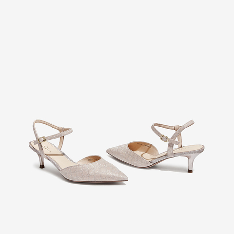 Tata/他她2022夏商场同款时尚压花尖头细跟后空凉鞋新款7RX13BH2