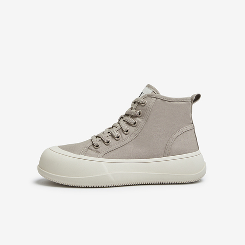 Tata/他她2022秋时尚圆头高帮帆布鞋休闲板鞋女新WSC03CM2
