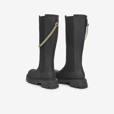 Tata/他她2022冬潮流百搭拼接方跟时装靴女新款W7MA1DG2