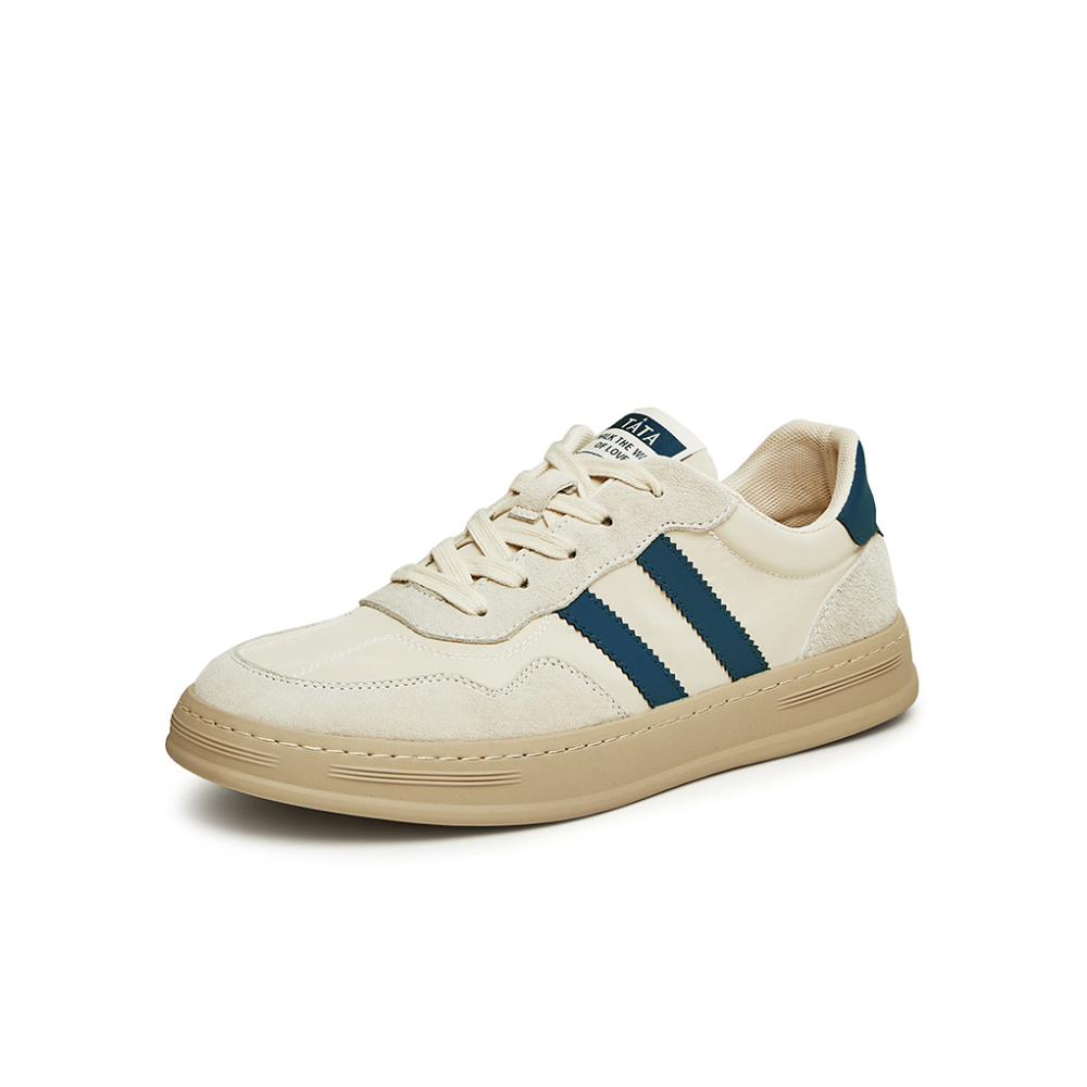 Tata/他她2023春时尚百搭拼接圆头休闲板鞋男鞋新款PBV01AM3