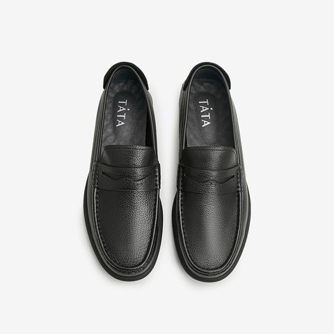 Tata/他她2023春时尚经典百搭一脚蹬休闲男皮鞋单鞋新MCQ01AM3