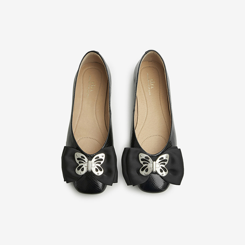Tata/他她2023春商场同款甜美蝴蝶结百搭浅口单鞋新款W9GA1AQ3