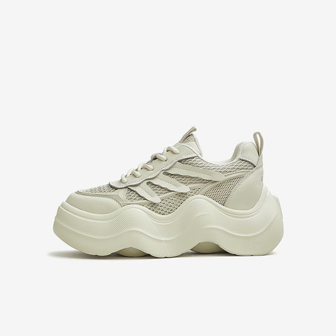 Tata/他她2023春潮流百搭系带纯色老爹鞋女新款WBLA1AM3