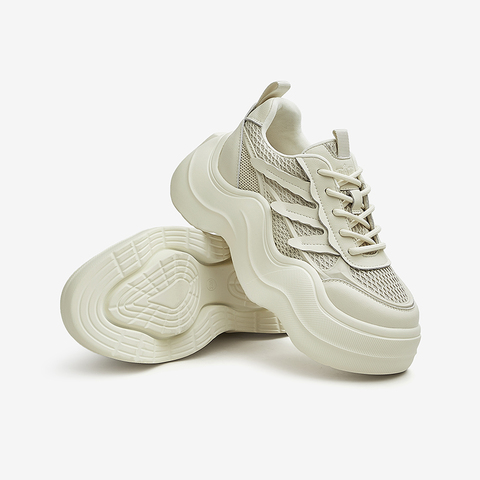 Tata/他她2023春潮流百搭系带纯色老爹鞋女新款WBLA1AM3