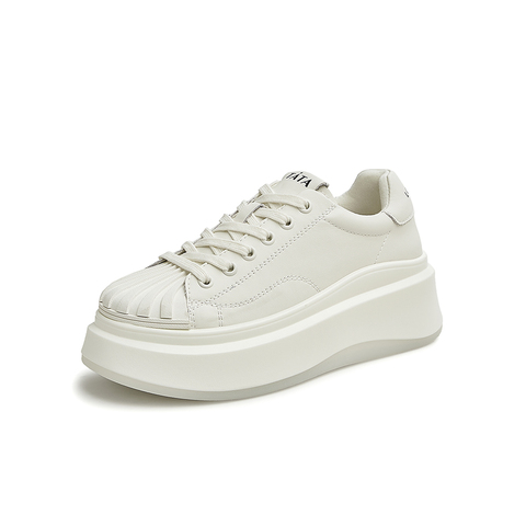 Tata/他她2023春休闲百搭厚底系带小白鞋女新款WCJA1AM3