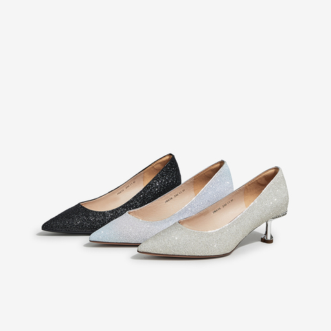 Tata/他她2023春商场同款时尚尖头百搭浅口细跟单鞋新7RX15AQ3