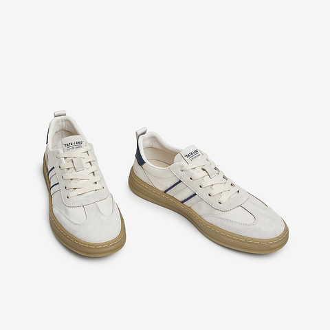 Tata/他她2023夏时尚百搭系带拼接休闲板鞋男新款PWV01BM3