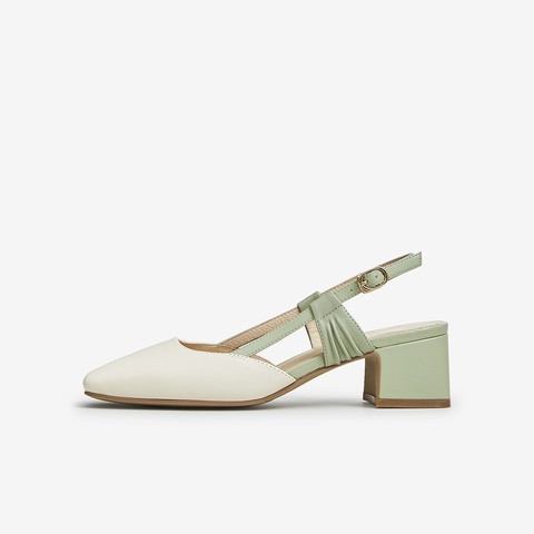 Tata/他她2023夏商场同款时尚百搭简约拼接后空凉鞋新WDJ01BH3