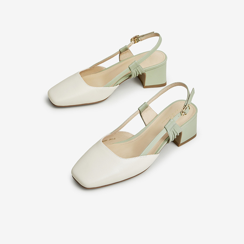 Tata/他她2023夏商场同款时尚百搭简约拼接后空凉鞋新WDJ01BH3