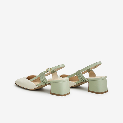 Tata/他她2023夏商场同款时尚百搭简约拼接后空凉鞋新WDJ01BH3