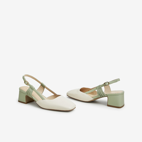 Tata/他她2023夏商场同款时尚百搭简约拼接后空凉鞋新WDJ01BH3