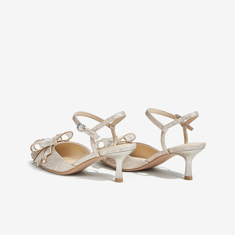 Tata/他她2023春时尚甜美蝴蝶结时尚后空凉鞋新款U7WA3AH3