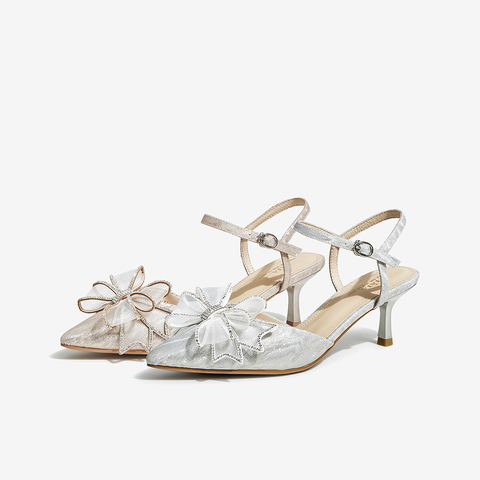 Tata/他她2023春时尚甜美蝴蝶结时尚后空凉鞋新款U7WA3AH3