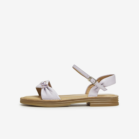 Tata/他她2023夏商场同款简约休闲百搭一字带凉鞋女新款YBE05BL3