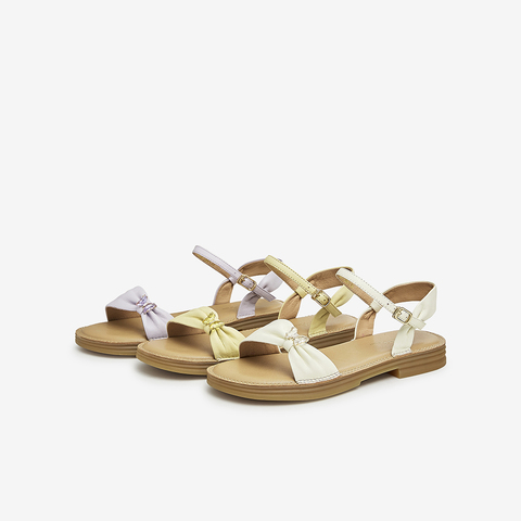 Tata/他她2023夏商场同款简约休闲百搭一字带凉鞋女新款YBE05BL3