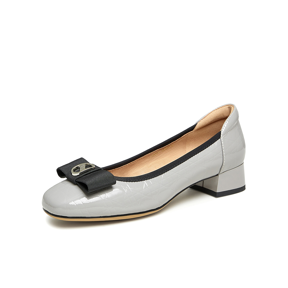 Tata/他她2023秋商场同款牛皮时尚百搭浅口单鞋女新款UAK01CQ3