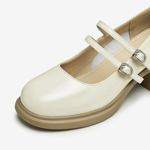 Tata/他她2023秋商场同款甜美舒适百搭玛丽珍鞋女鞋新款WGB01CQ3