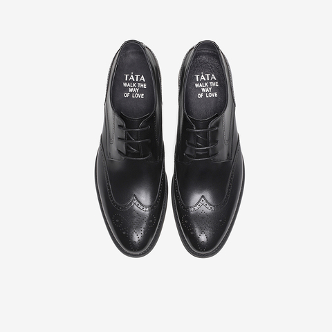 Tata/他她2023春时尚英伦风布洛克商务正装男单鞋NEL01AM3
