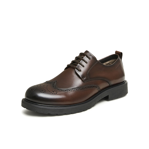 Tata/他她2023春时尚休闲皮鞋英伦风百搭商务德比鞋VZR01AM3