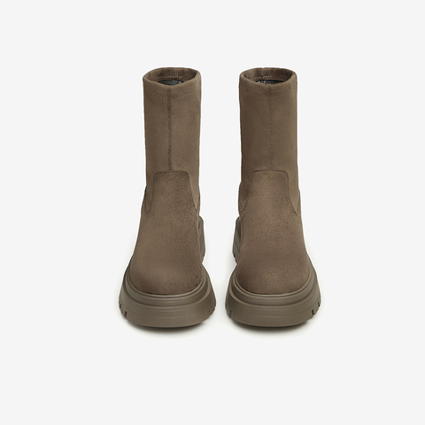 Tata/他她2023冬时尚大方潮流百搭厚底圆头弹力靴女新款WD801DZ3