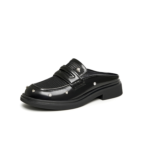 Tata/他她2023夏商场同款时尚百搭简约包头拖鞋女鞋新7TD04BH3