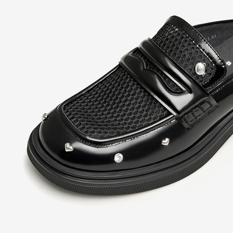 Tata/他她2023夏商场同款时尚百搭简约包头拖鞋女鞋新7TD04BH3