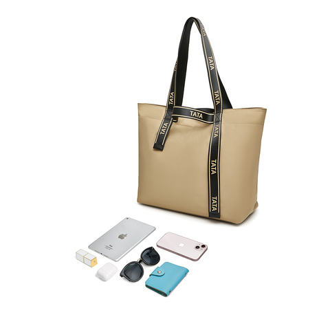 Tata/他她2023秋商场同款时尚百搭拼接大容量托特包新X3139CX3