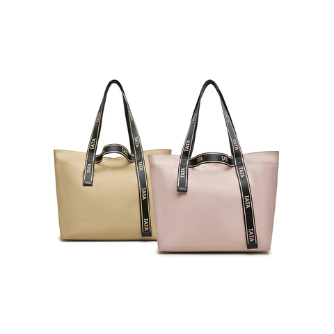 Tata/他她2023秋商场同款时尚百搭拼接大容量托特包新X3139CX3