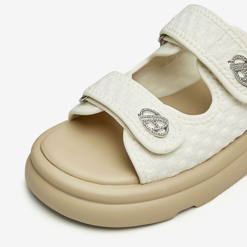 Tata/他她2023夏商场同款时尚简约百搭休闲拖鞋女新款WLG01BT3