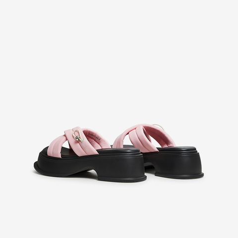 Tata/他她2023夏时尚简约百搭厚底舒适拖鞋女新款YAK01BT3