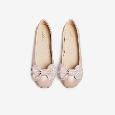 Tata/他她2023秋商场同款牛皮简约百搭舒适浅口单鞋女新款Y8GA3CQ3