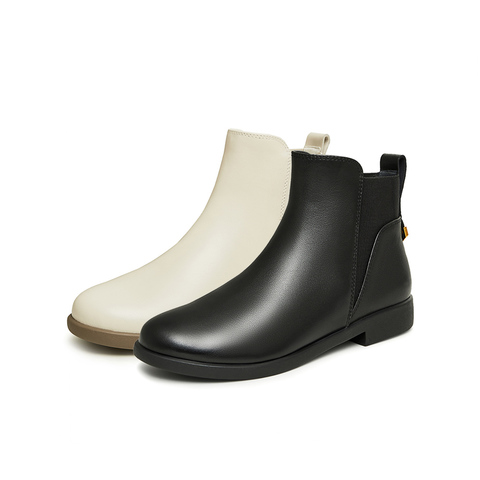 Tata/他她2023冬商场同款时尚软面牛皮切尔西靴新7BJ44DD3