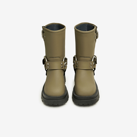 Tata/他她2023冬商场同款时尚帅气百搭骑士靴女靴新款W5P02DZ3