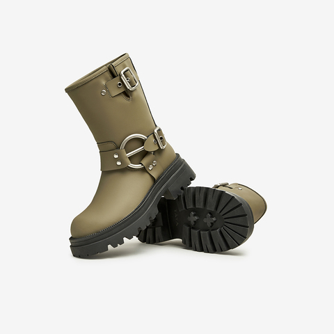 Tata/他她2023冬商场同款时尚帅气百搭骑士靴女靴新款W5P02DZ3