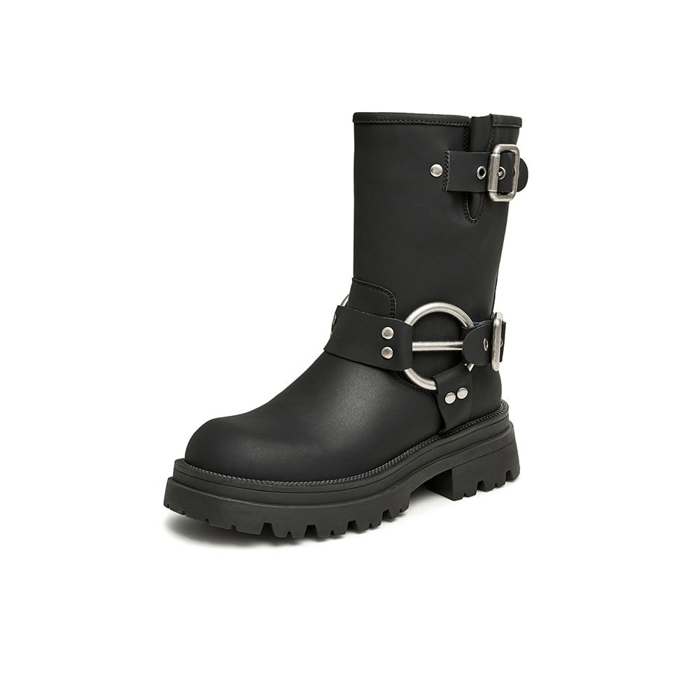 Tata/他她2023冬商场同款时尚帅气百搭骑士靴女靴新款W5P02DZ3