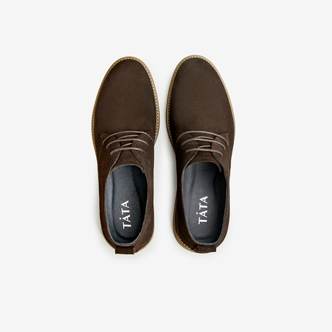 Tata/他她2023冬简约百搭系带纯色休闲皮鞋男新款VEI01DM3