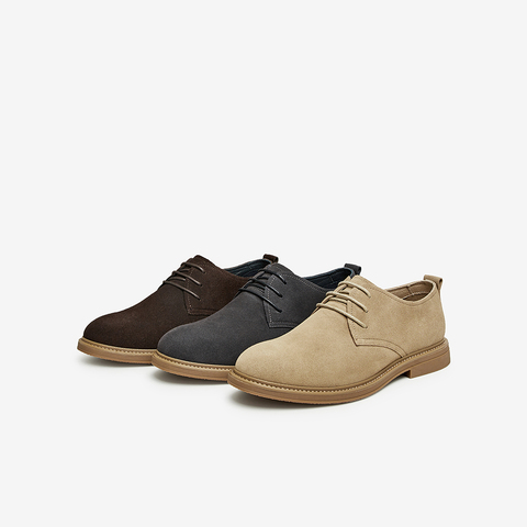 Tata/他她2023冬简约百搭系带纯色休闲皮鞋男新款VEI01DM3