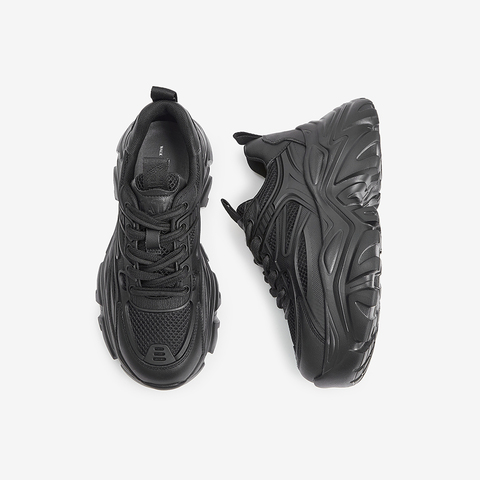 Tata/他她2023秋时尚拼接休闲厚底老爹鞋系带女WOG01CM3