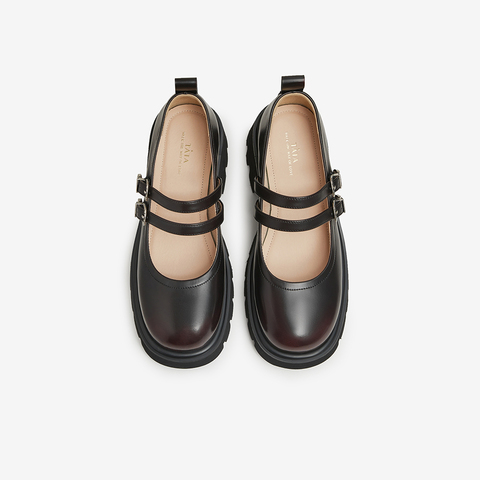 Tata/他她2024春时尚甜酷学院风厚底圆头女鞋皮鞋新款WG903AQ4